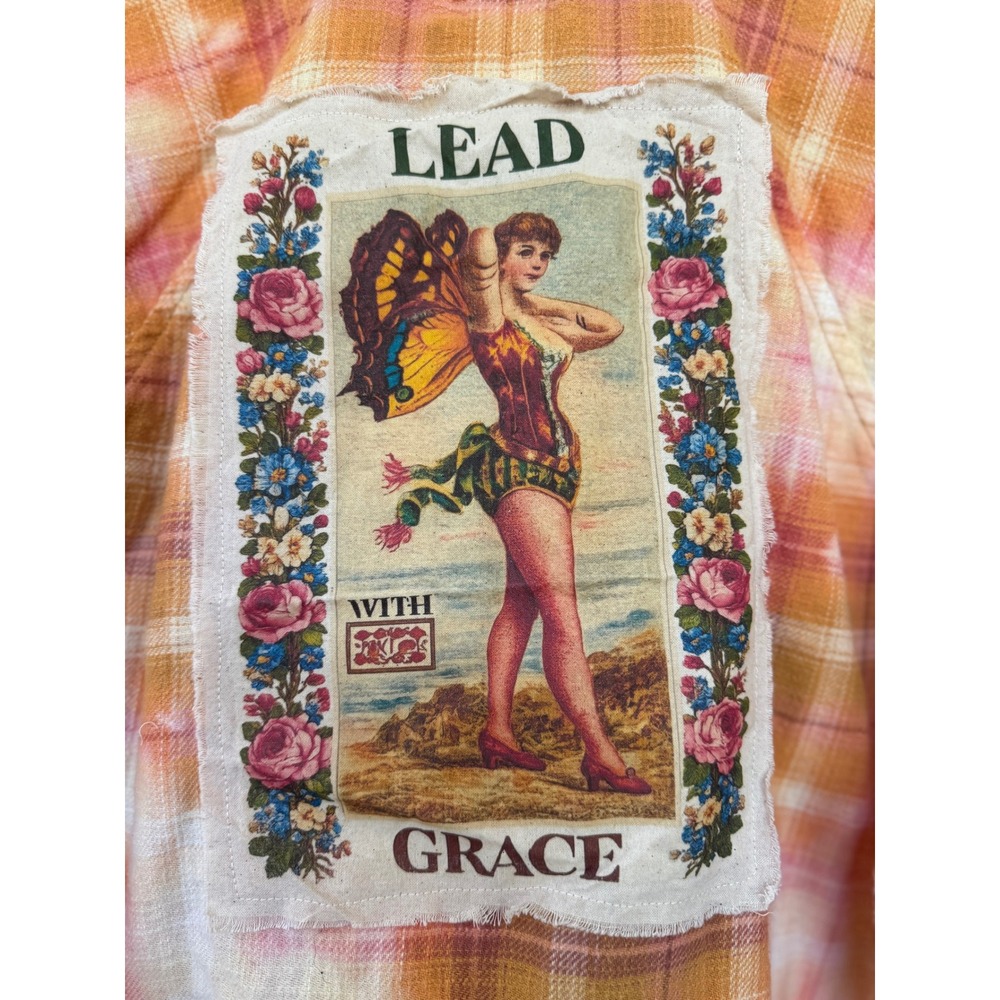 Moonshine Salvage Lead With Grace Fairy Flannel Shirt Boho Cottagecore M - Picture 2 of 12